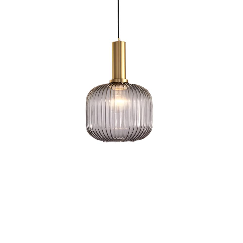 AuriGlas: Glass Pendant Light in Vintage Design – Elegant Hanging Lamp with Brass Details