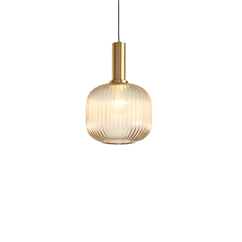 AuriGlas: Glass Pendant Light in Vintage Design – Elegant Hanging Lamp with Brass Details
