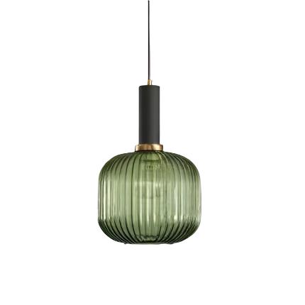 AuriGlas: Glass Pendant Light in Vintage Design – Elegant Hanging Lamp with Brass Details