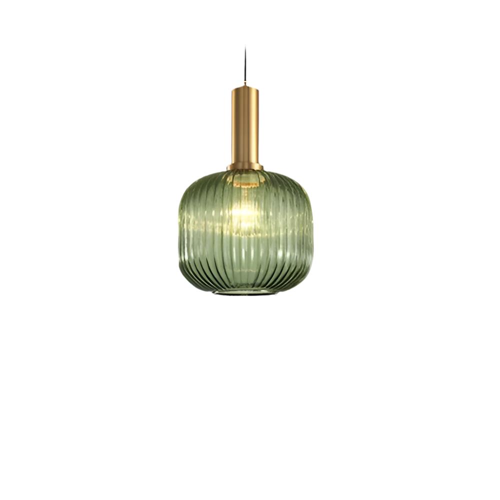AuriGlas: Glass Pendant Light in Vintage Design – Elegant Hanging Lamp with Brass Details