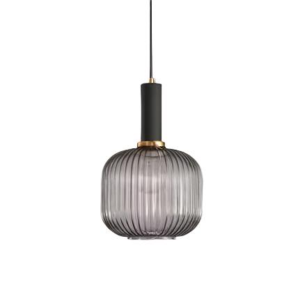 AuriGlas: Glass Pendant Light in Vintage Design – Elegant Hanging Lamp with Brass Details