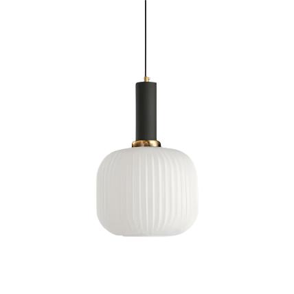 AuriGlas: Glass Pendant Light in Vintage Design – Elegant Hanging Lamp with Brass Details