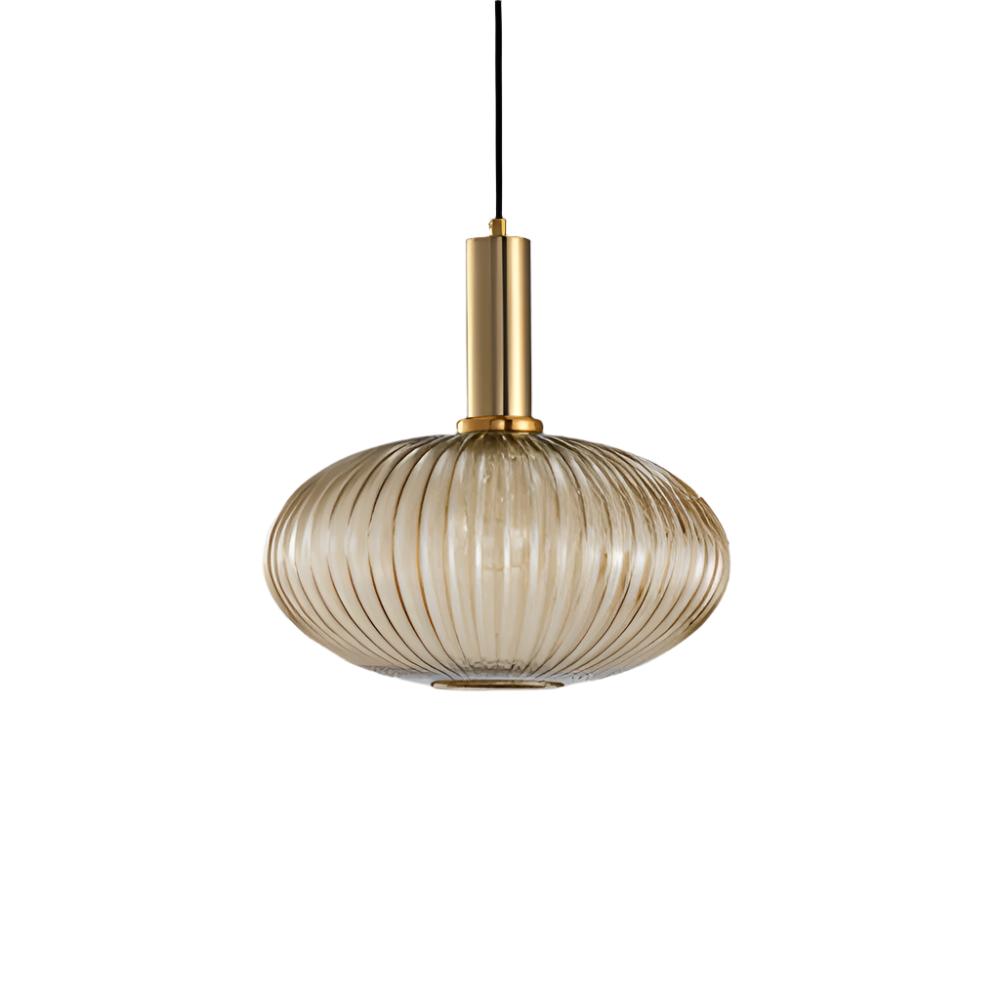 AuriGlas: Glass Pendant Light in Vintage Design – Elegant Hanging Lamp with Brass Details