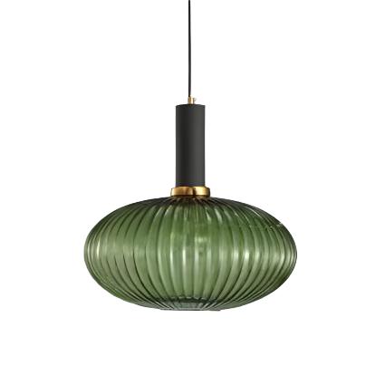 AuriGlas: Glass Pendant Light in Vintage Design – Elegant Hanging Lamp with Brass Details