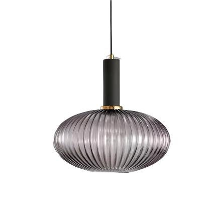 AuriGlas: Glass Pendant Light in Vintage Design – Elegant Hanging Lamp with Brass Details