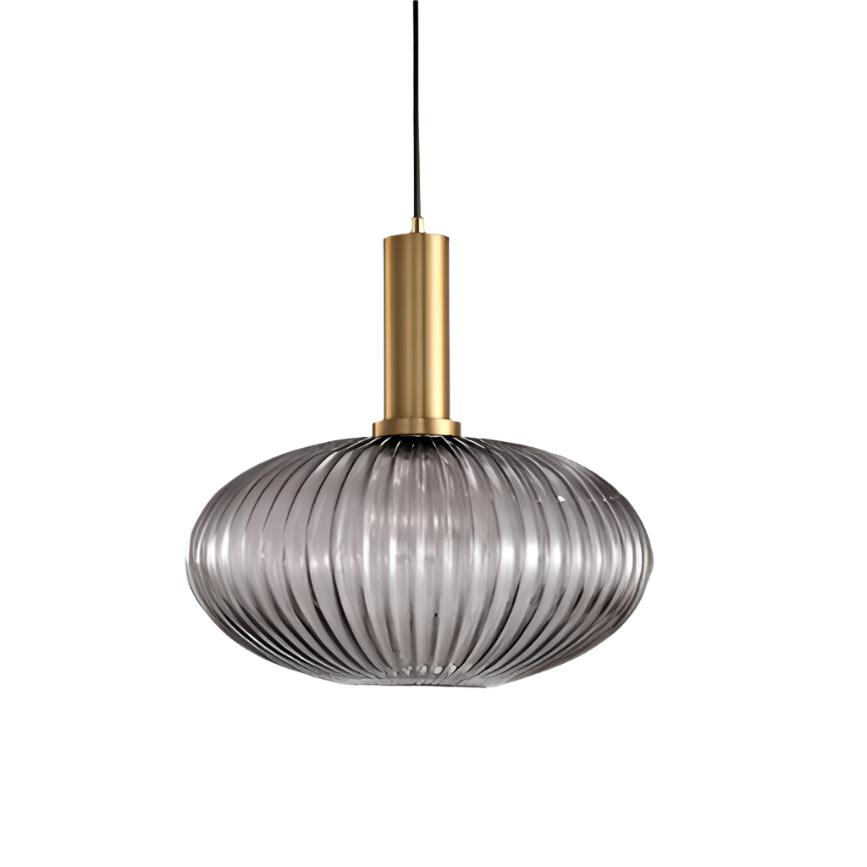 AuriGlas: Glass Pendant Light in Vintage Design – Elegant Hanging Lamp with Brass Details