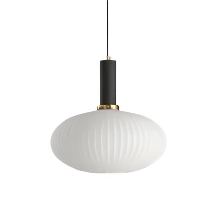 AuriGlas: Glass Pendant Light in Vintage Design – Elegant Hanging Lamp with Brass Details
