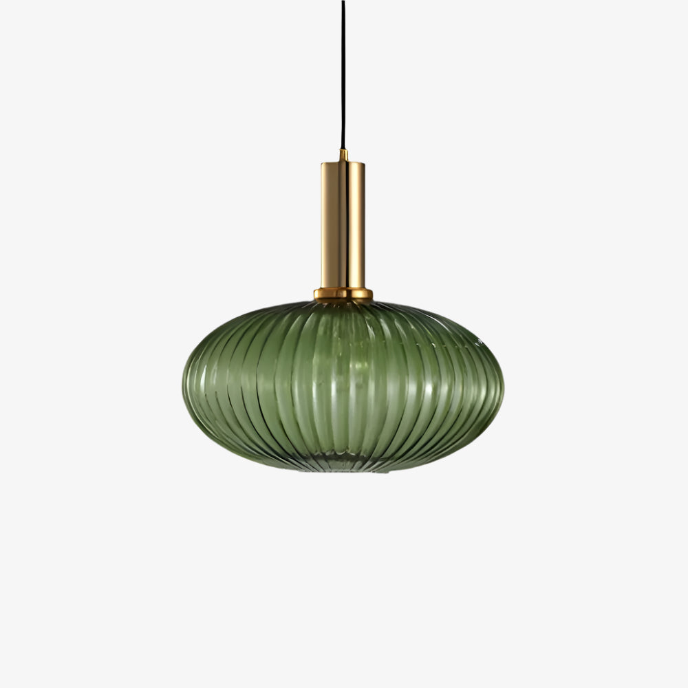 AuriGlas: Glass Pendant Light in Vintage Design – Elegant Hanging Lamp with Brass Details