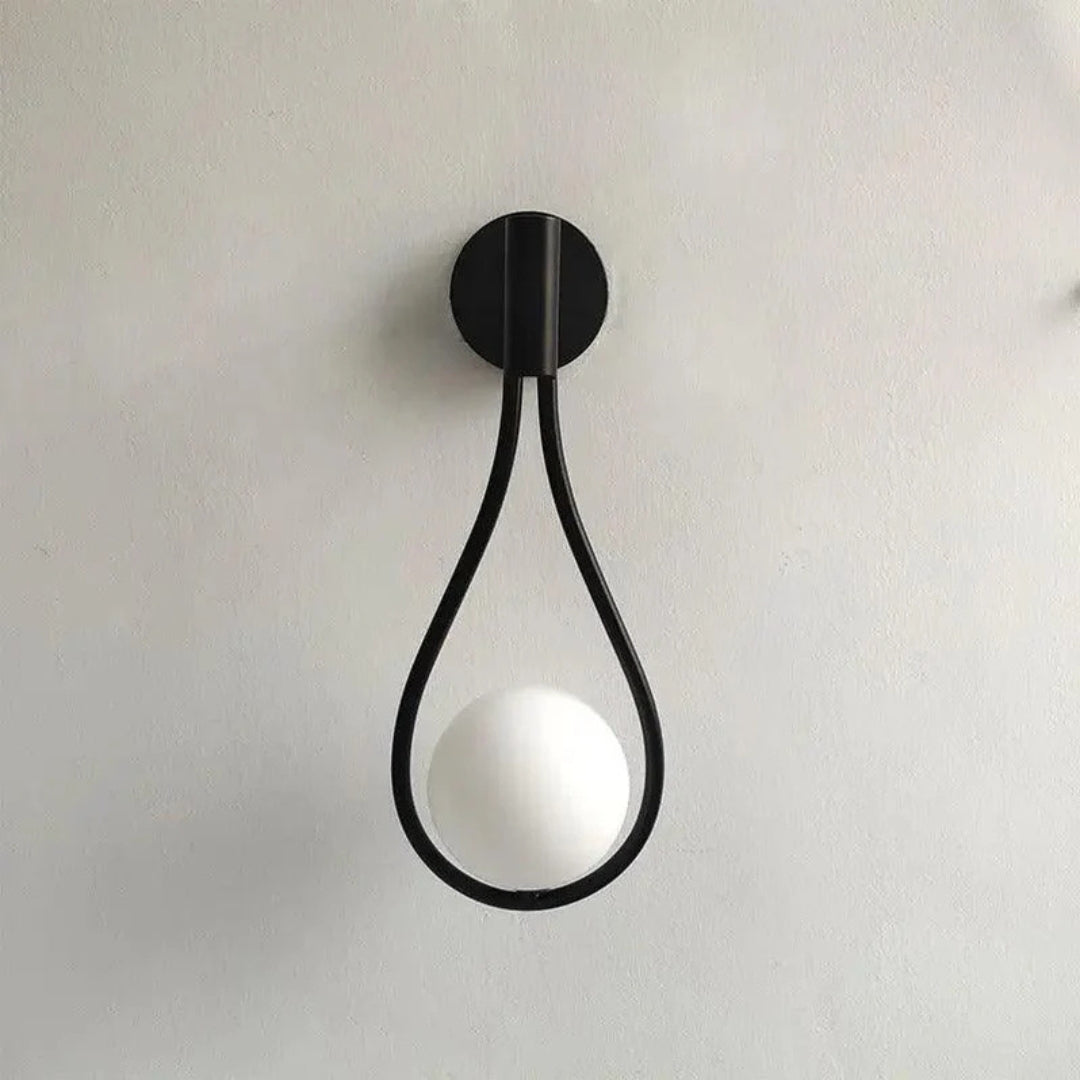 AuriLune: Designer Wall Lamp with Glass Sphere – Elegant Wall Light in Modern Style