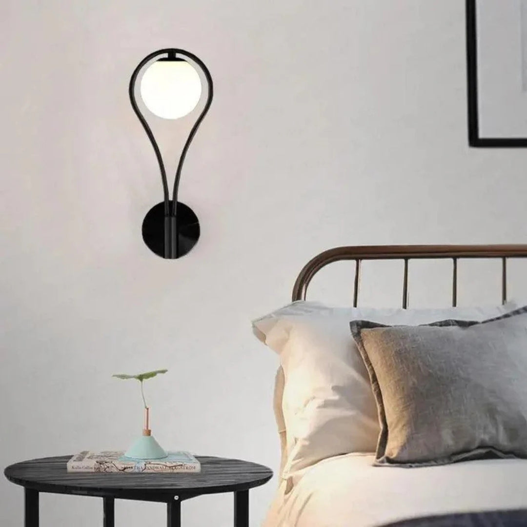 AuriLune: Designer Wall Lamp with Glass Sphere – Elegant Wall Light in Modern Style