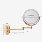 AuriView: Golden Rechargeable LED Makeup Mirror with Magnification – For Bathrooms & Vanities