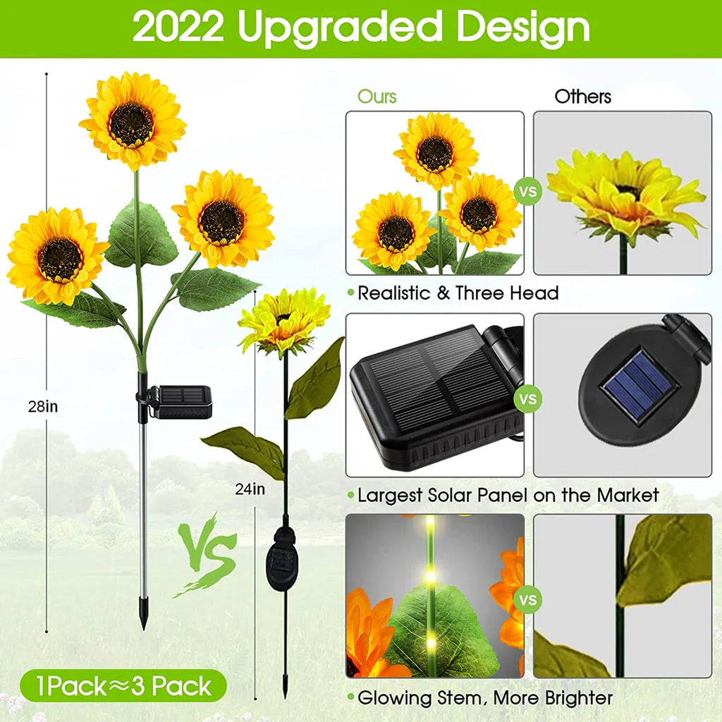 Auriene Solar Garden Path Lights – IP65 LED Garden Lamps (Set of 3)
