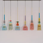 AuroCambell: Elegant Pendant Light LED with Colored Glass Shade – Ideal for Dining Room & Living Area