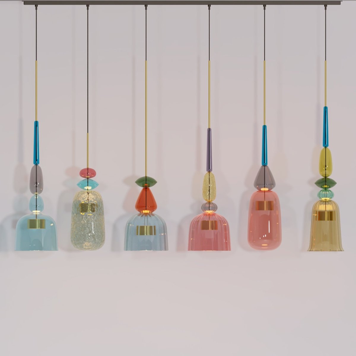 AuroCambell: Elegant Pendant Light LED with Colored Glass Shade – Ideal for Dining Room & Living Area