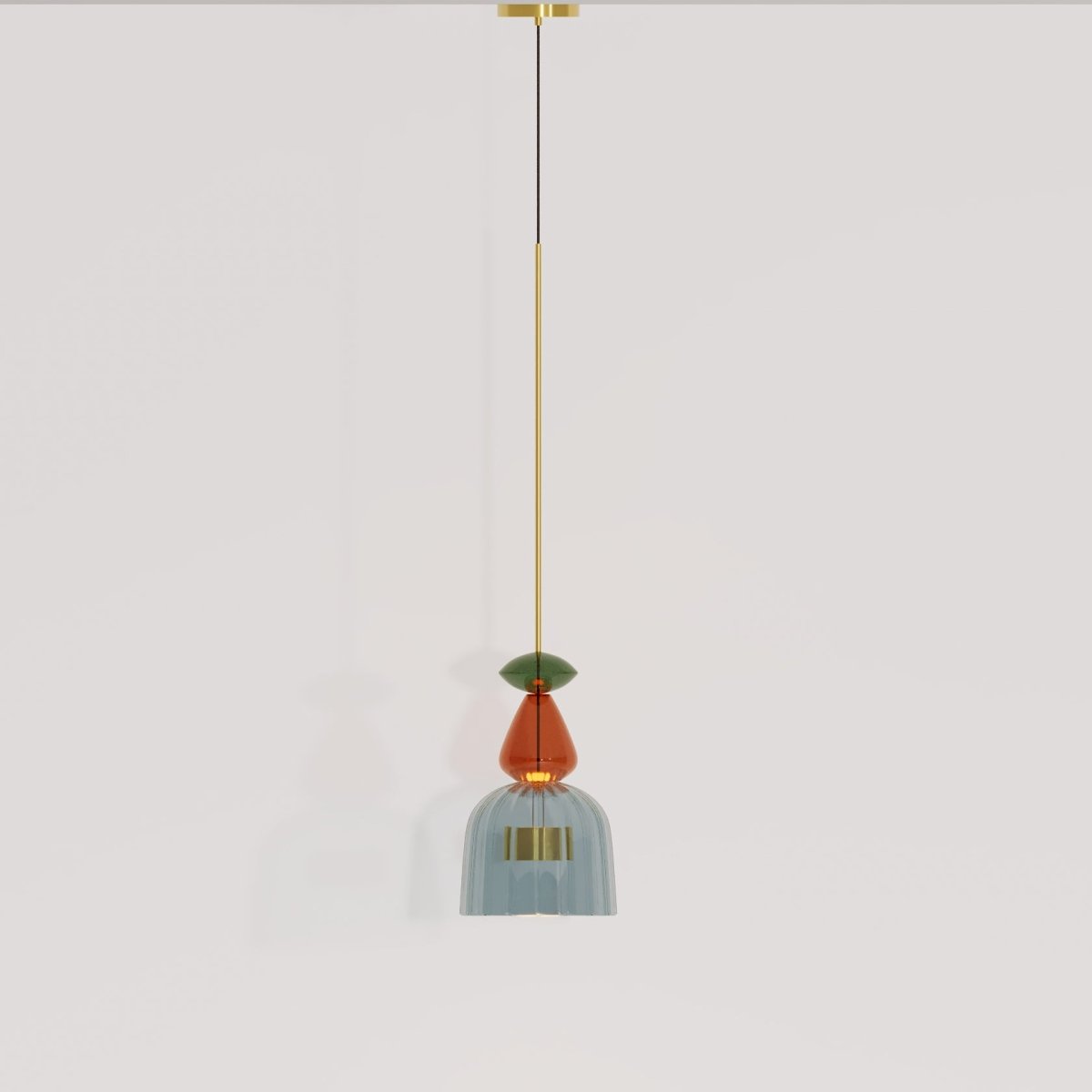 AuroCambell: Elegant Pendant Light LED with Colored Glass Shade – Ideal for Dining Room & Living Area