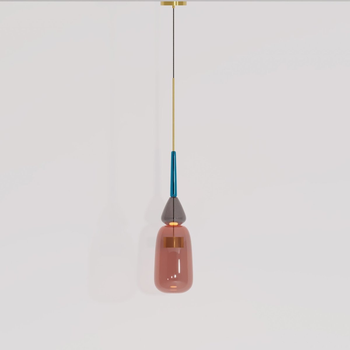AuroCambell: Elegant Pendant Light LED with Colored Glass Shade – Ideal for Dining Room & Living Area