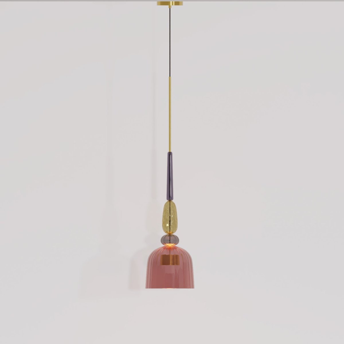 AuroCambell: Elegant Pendant Light LED with Colored Glass Shade – Ideal for Dining Room & Living Area