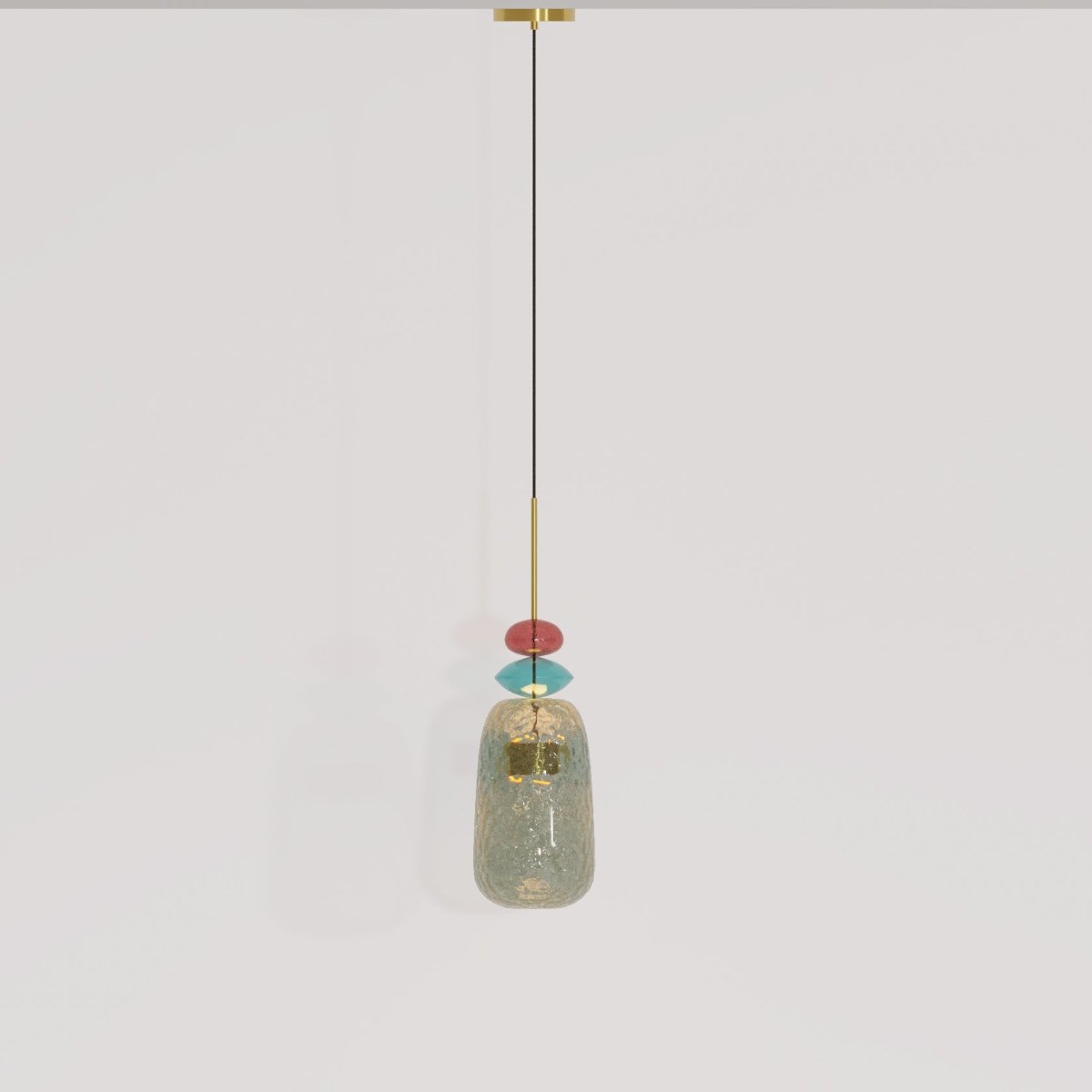 AuroCambell: Elegant Pendant Light LED with Colored Glass Shade – Ideal for Dining Room & Living Area