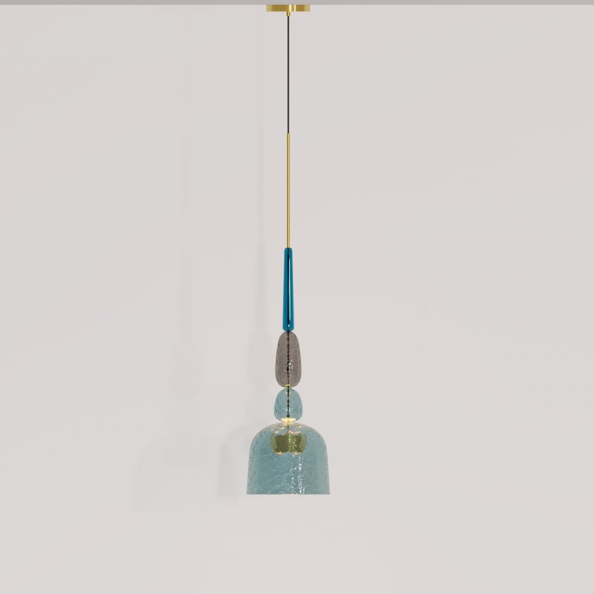 AuroCambell: Elegant Pendant Light LED with Colored Glass Shade – Ideal for Dining Room & Living Area