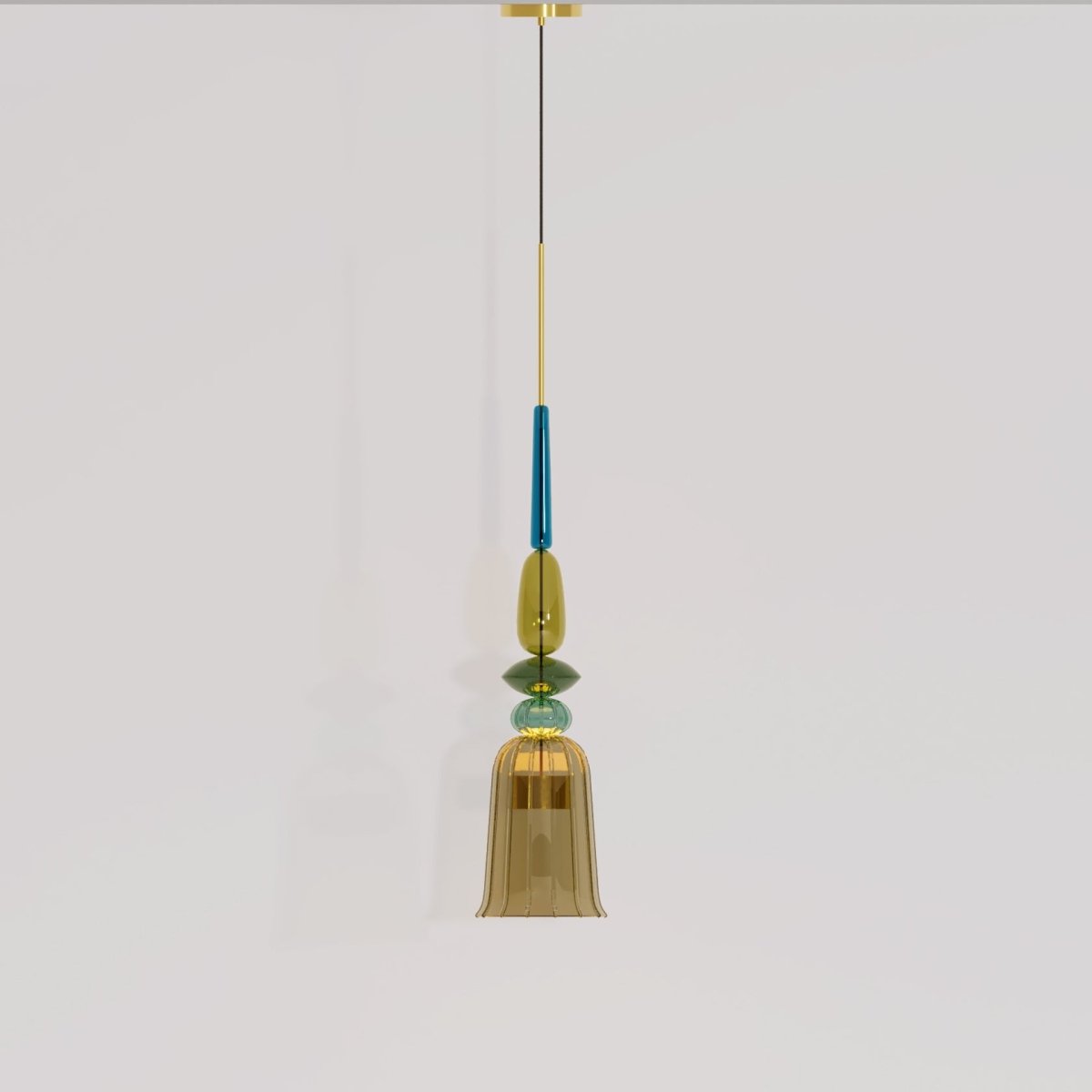 AuroCambell: Elegant Pendant Light LED with Colored Glass Shade – Ideal for Dining Room & Living Area