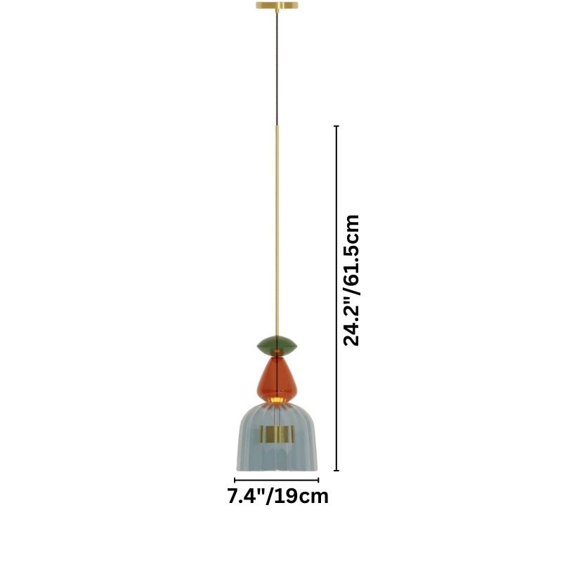 AuroCambell: Elegant Pendant Light LED with Colored Glass Shade – Ideal for Dining Room & Living Area