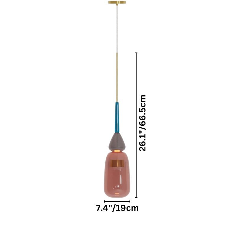 AuroCambell: Elegant Pendant Light LED with Colored Glass Shade – Ideal for Dining Room & Living Area