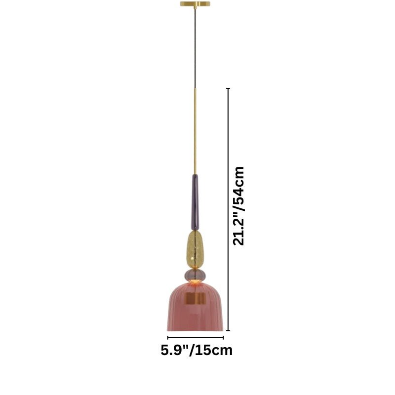 AuroCambell: Elegant Pendant Light LED with Colored Glass Shade – Ideal for Dining Room & Living Area