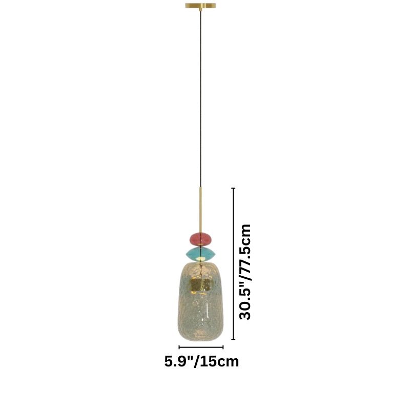 AuroCambell: Elegant Pendant Light LED with Colored Glass Shade – Ideal for Dining Room & Living Area