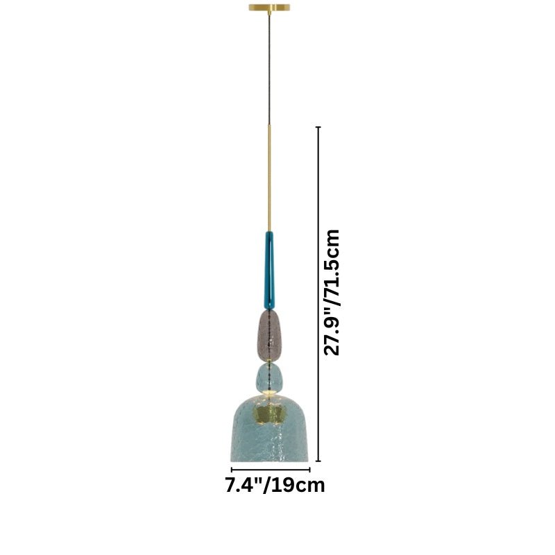 AuroCambell: Elegant Pendant Light LED with Colored Glass Shade – Ideal for Dining Room & Living Area