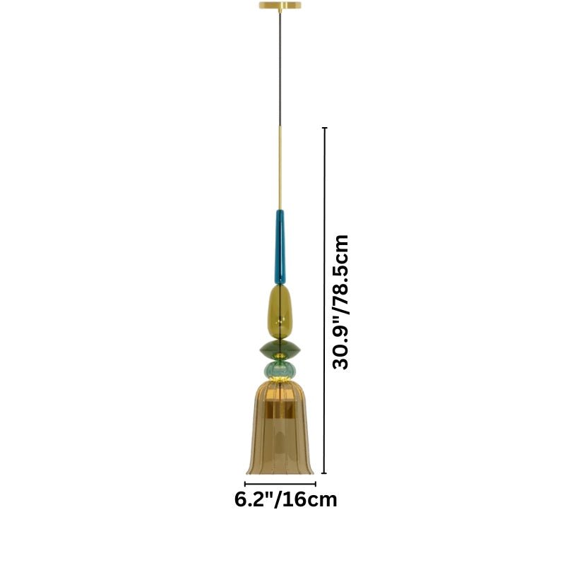 AuroCambell: Elegant Pendant Light LED with Colored Glass Shade – Ideal for Dining Room & Living Area