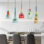 AuroCambell: Elegant Pendant Light LED with Colored Glass Shade – Ideal for Dining Room & Living Area