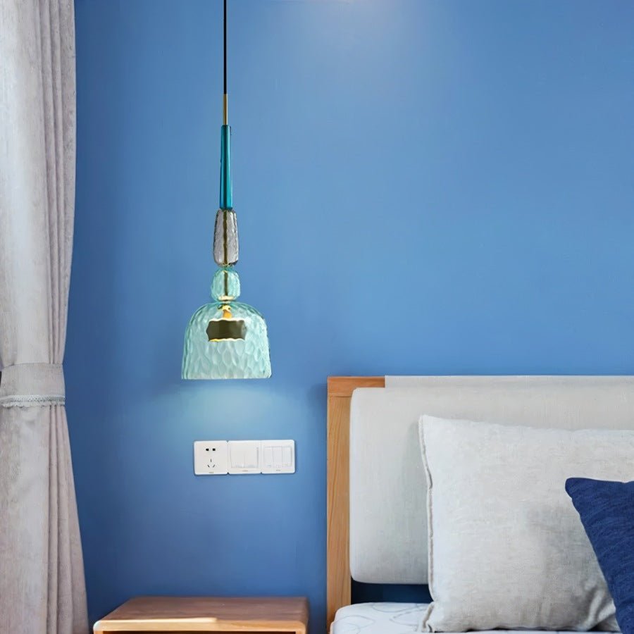 AuroCambell: Elegant Pendant Light LED with Colored Glass Shade – Ideal for Dining Room & Living Area