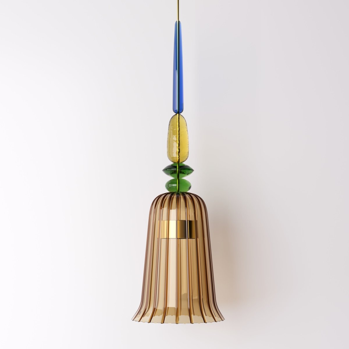 AuroCambell: Elegant Pendant Light LED with Colored Glass Shade – Ideal for Dining Room & Living Area
