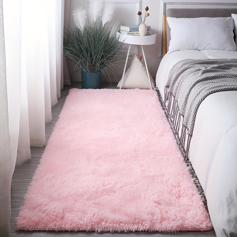 AuroValea: Modern rectangular rug with soft pink pattern – versatile for yoga, camping, and indoor use.