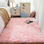 AuroValea: Modern rectangular rug with soft pink pattern – versatile for yoga, camping, and indoor use.