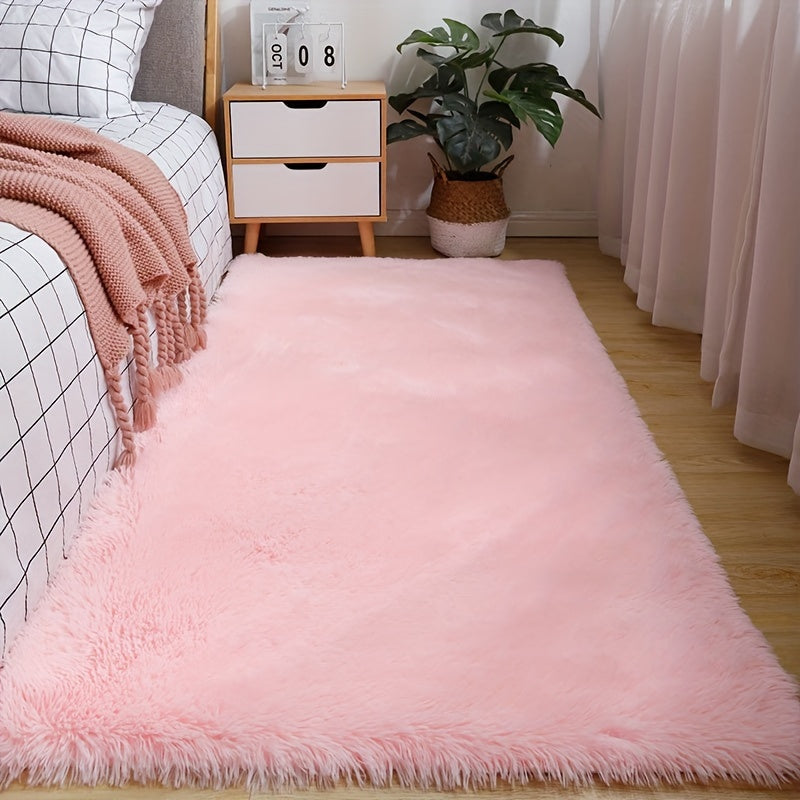 AuroValea: Modern rectangular rug with soft pink pattern – versatile for yoga, camping, and indoor use.