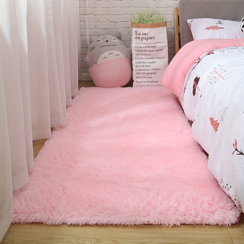 AuroValea: Modern rectangular rug with soft pink pattern – versatile for yoga, camping, and indoor use.
