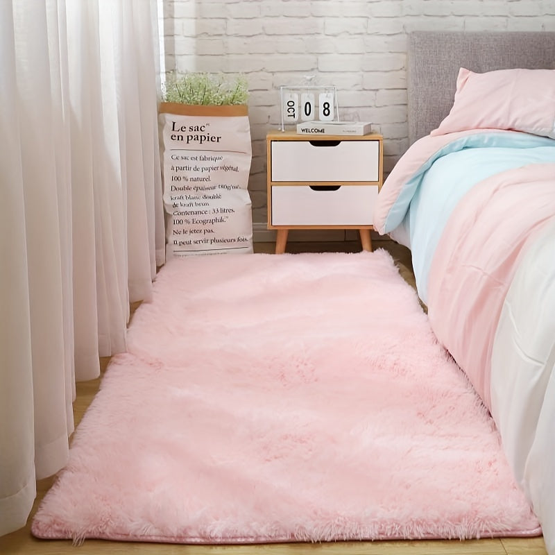 AuroValea: Modern rectangular rug with soft pink pattern – versatile for yoga, camping, and indoor use.