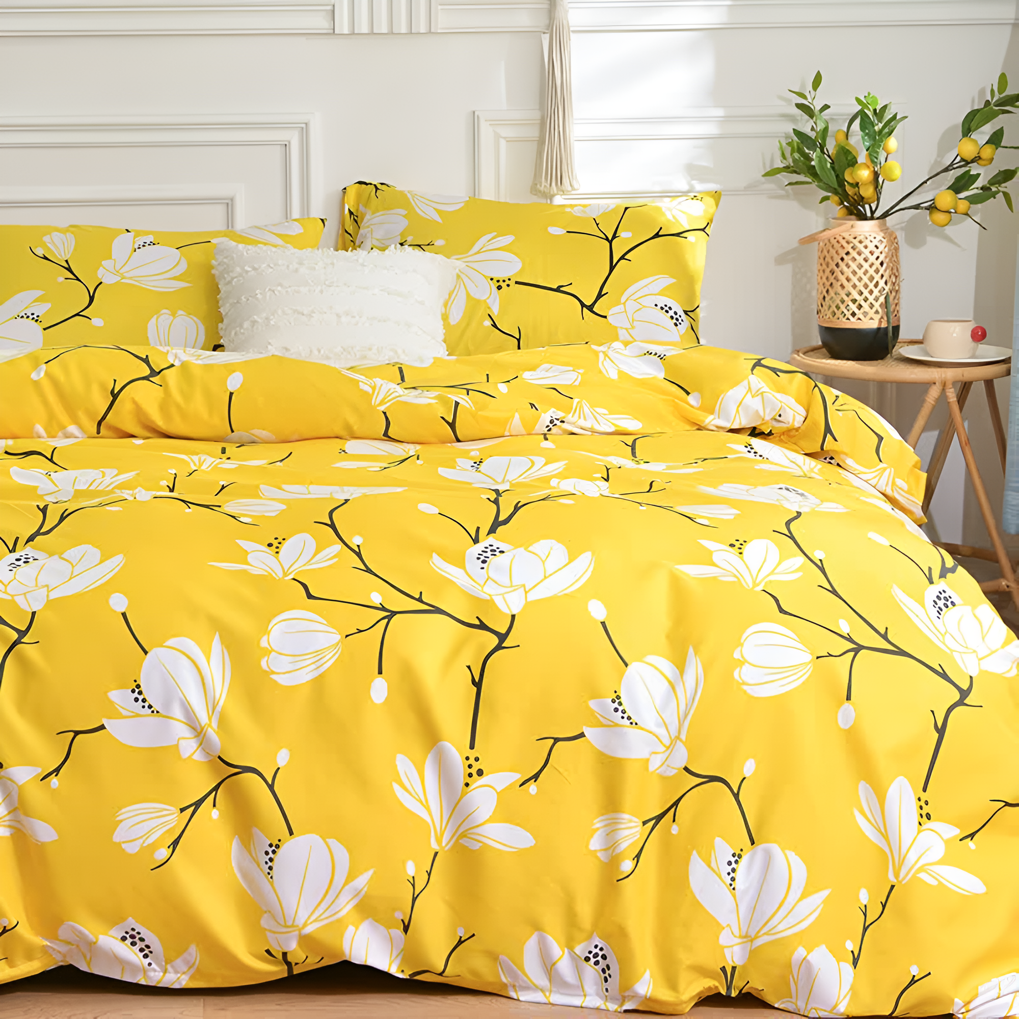 AuroraGelb: Luxury Duvet Cover Set – Soft, Easy-Care & Modern with Elegant Solid Color for Home