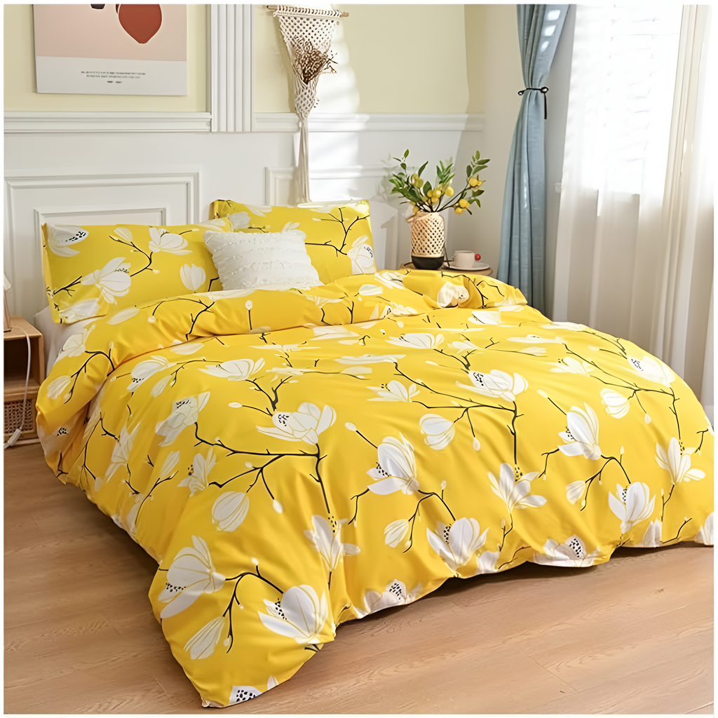 AuroraGelb: Luxury Duvet Cover Set – Soft, Easy-Care & Modern with Elegant Solid Color for Home