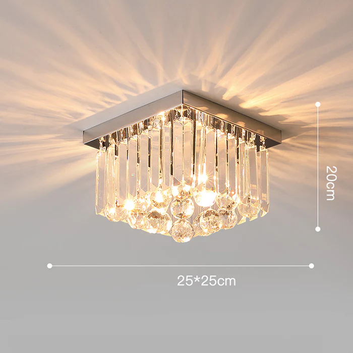 AuroraCrystal: Modern Crystal Ceiling Light 2-bulb – Elegant & Decorative for Living Room & Dining Room