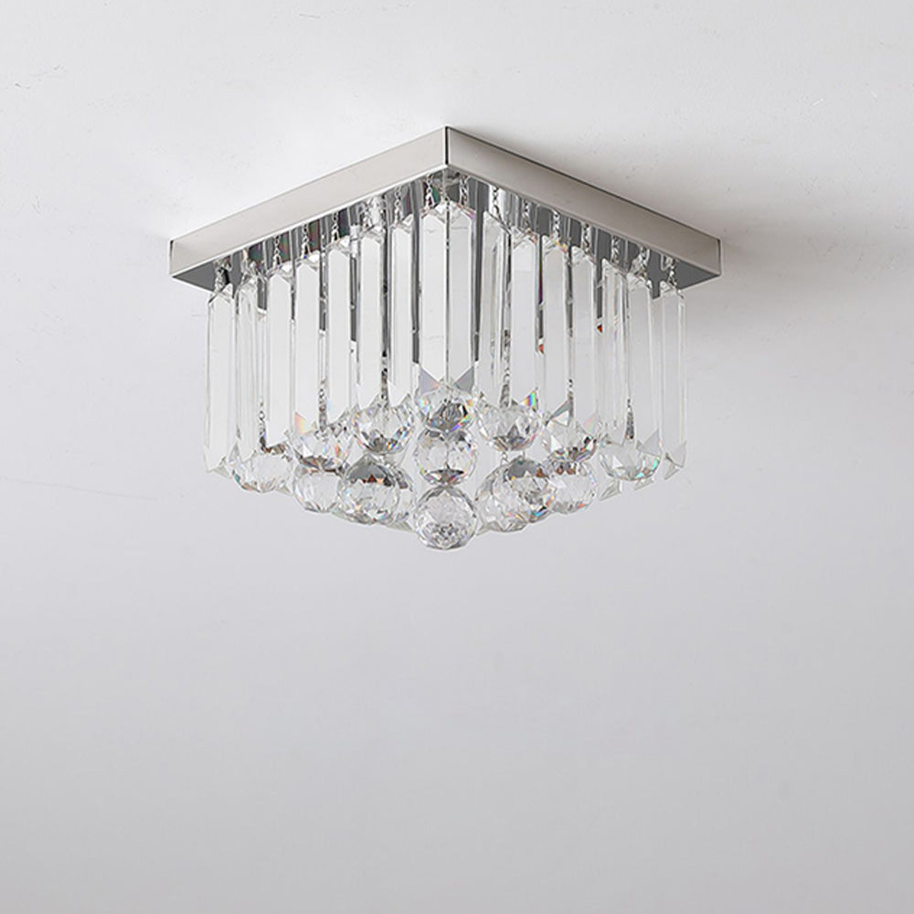 AuroraCrystal: Modern Crystal Ceiling Light 2-bulb – Elegant & Decorative for Living Room & Dining Room