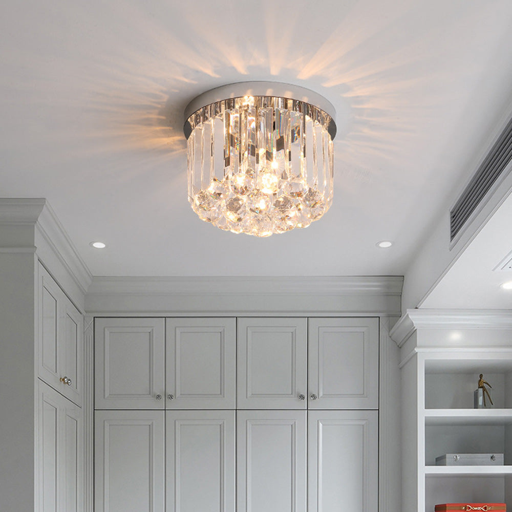 AuroraCrystal: Modern Crystal Ceiling Light 2-bulb – Elegant & Decorative for Living Room & Dining Room