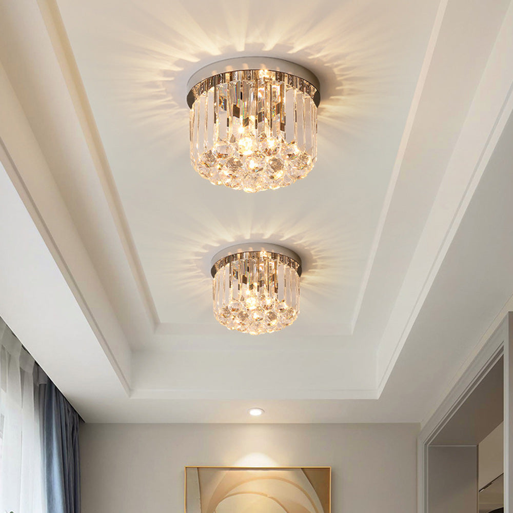 AuroraCrystal: Modern Crystal Ceiling Light 2-bulb – Elegant & Decorative for Living Room & Dining Room