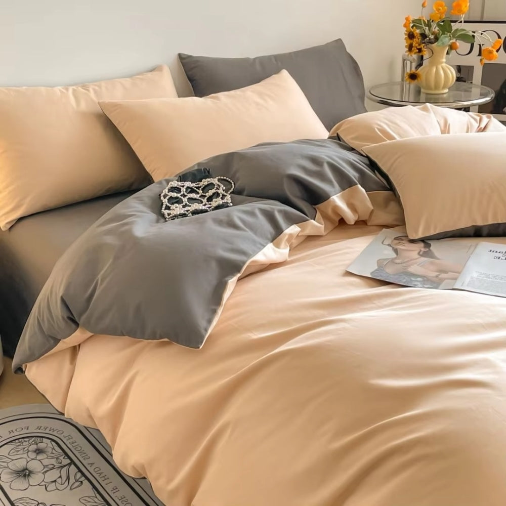 AuroraLinen: Luxurious Duvet Cover Set - Cotton, Soft & Breathable in Solid Design for Bedrooms