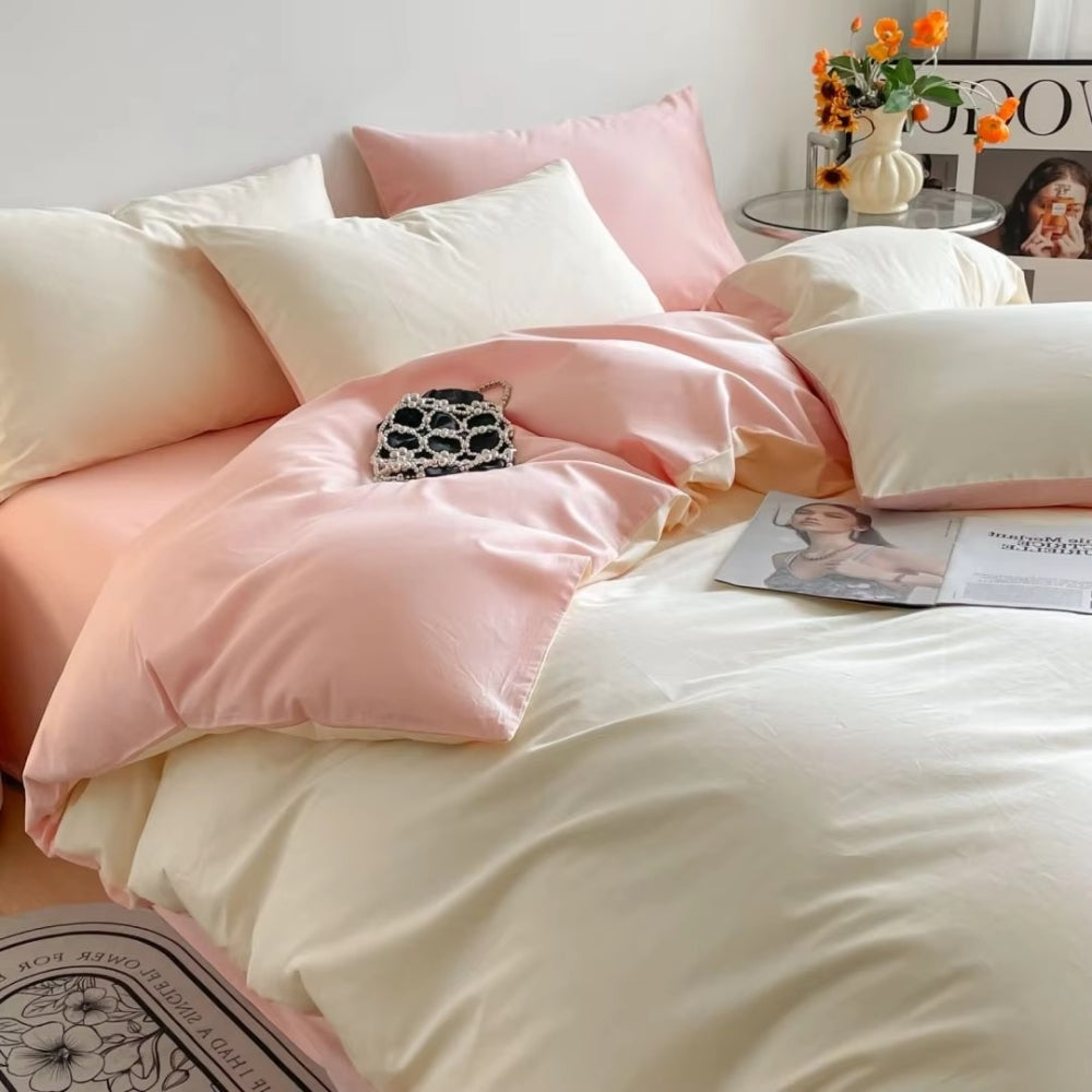 AuroraLinen: Luxurious Duvet Cover Set - Cotton, Soft & Breathable in Solid Design for Bedrooms