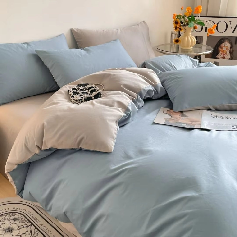 AuroraLinen: Luxurious Duvet Cover Set - Cotton, Soft & Breathable in Solid Design for Bedrooms