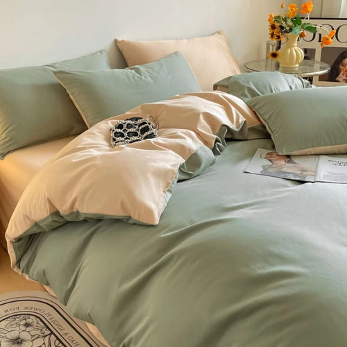 AuroraLinen: Luxurious Duvet Cover Set - Cotton, Soft & Breathable in Solid Design for Bedrooms