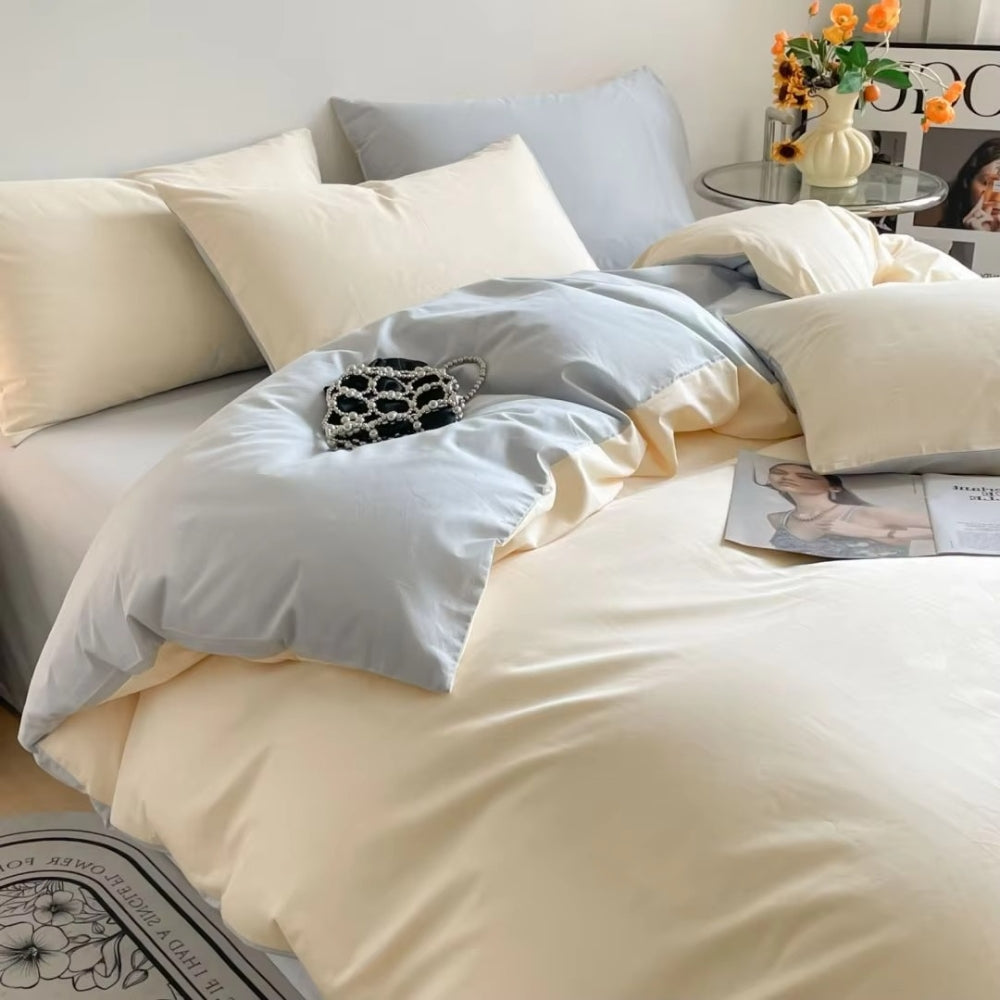 AuroraLinen: Luxurious Duvet Cover Set - Cotton, Soft & Breathable in Solid Design for Bedrooms