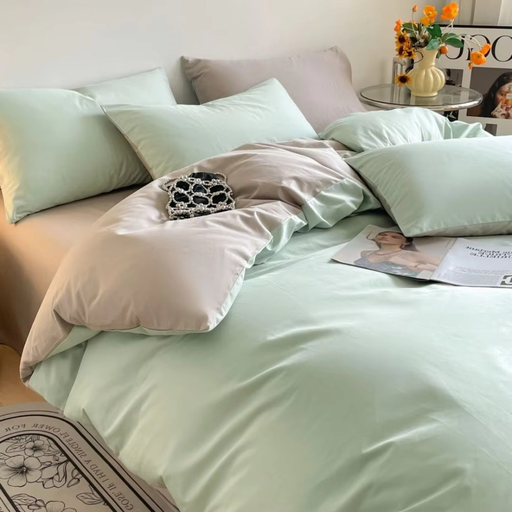 AuroraLinen: Luxurious Duvet Cover Set - Cotton, Soft & Breathable in Solid Design for Bedrooms